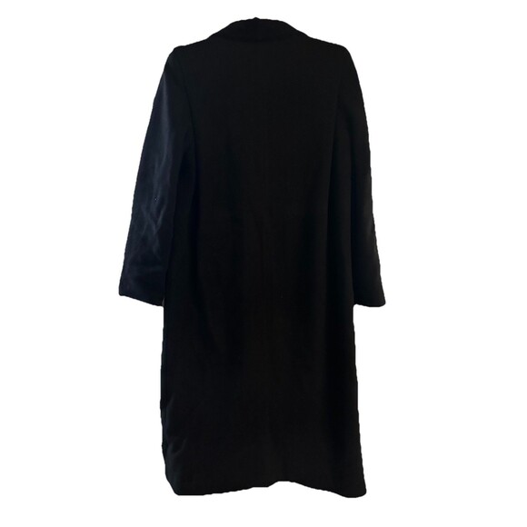 Vintage Classic International Scene Black Double Breasted Wool Overcoat Sz 11/12 - Picture 4 of 7